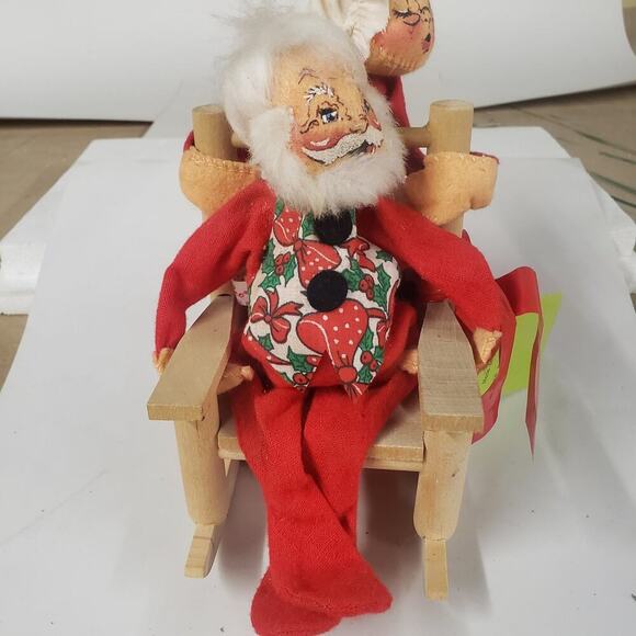 Christmas VTG 1963 Annalee Doll Mr. and Mrs. Claus in a Rocking Chair - Picture 2 of 9